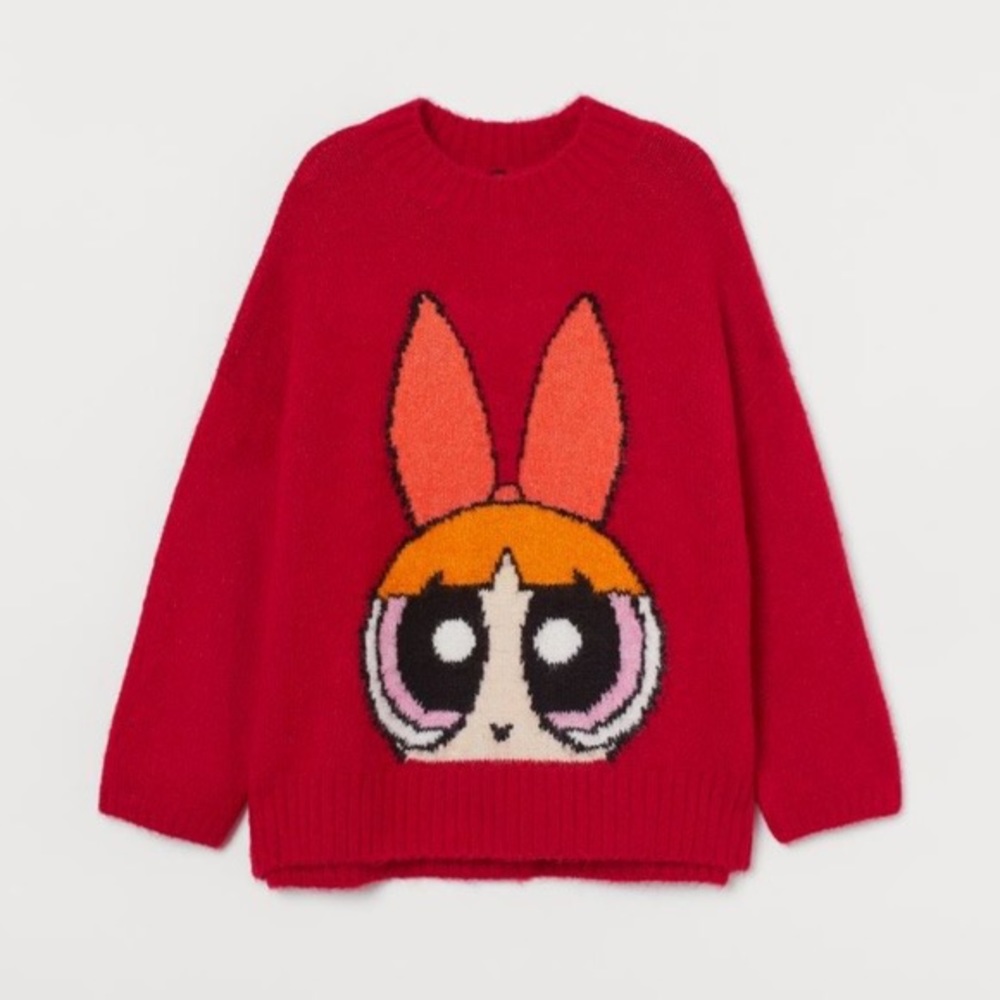 Red the Powerpuff girls oversized HM H&M sweater size S NWT